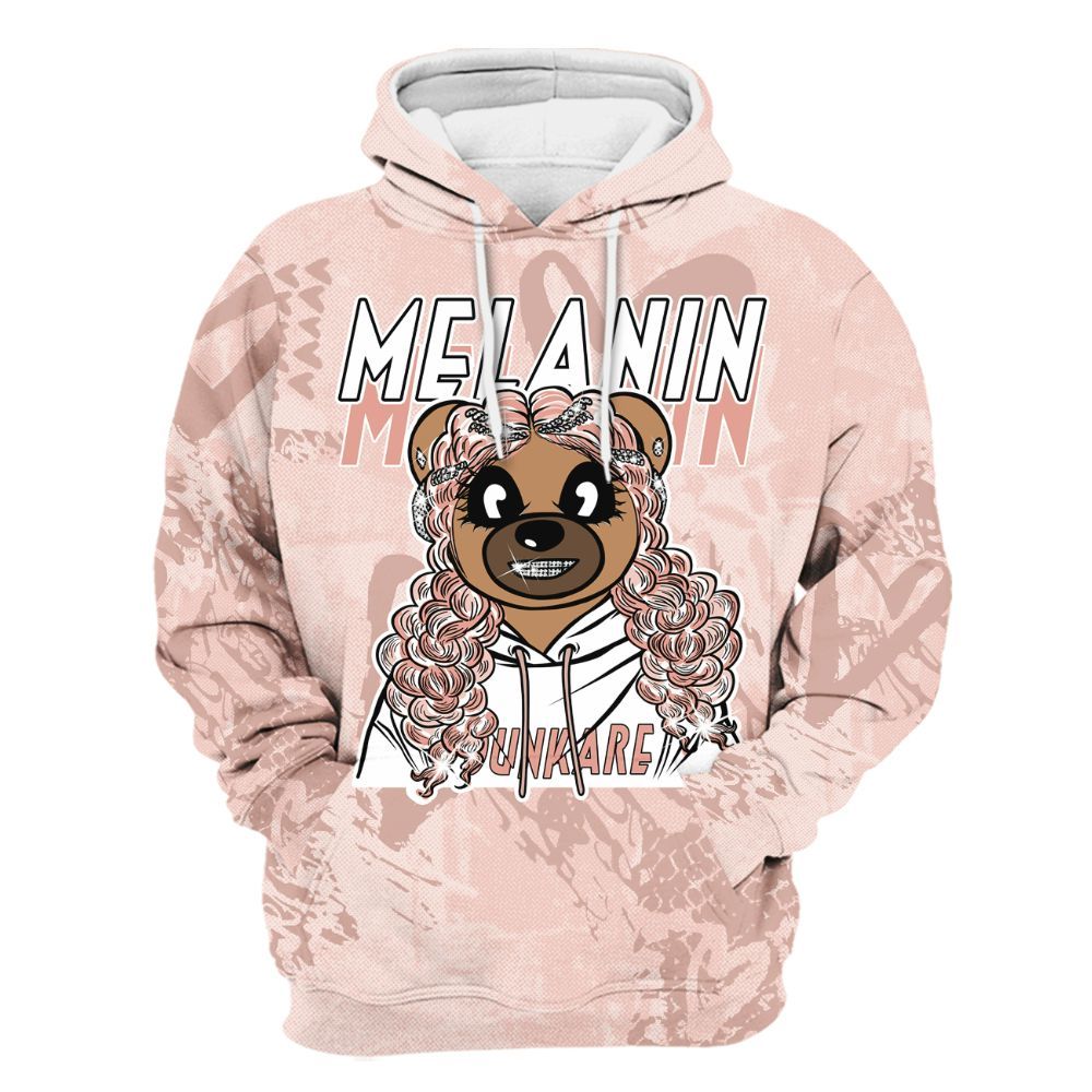 Hoodie To Match Low Legend Pink 11s - Pigments Bear Heart Grunge All Over Print