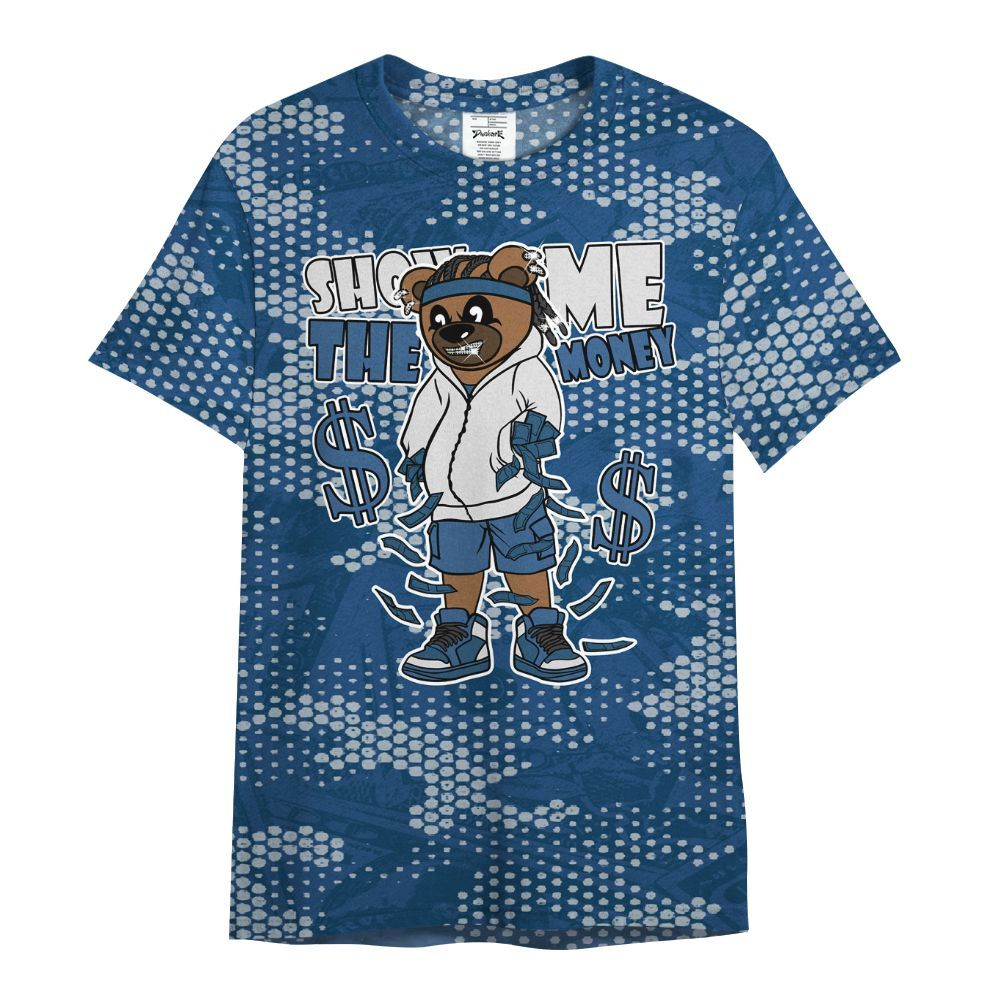 Shirt To Match High OG Midnight Navy 1s - Show Me Bear Banknotes Art All Over Print