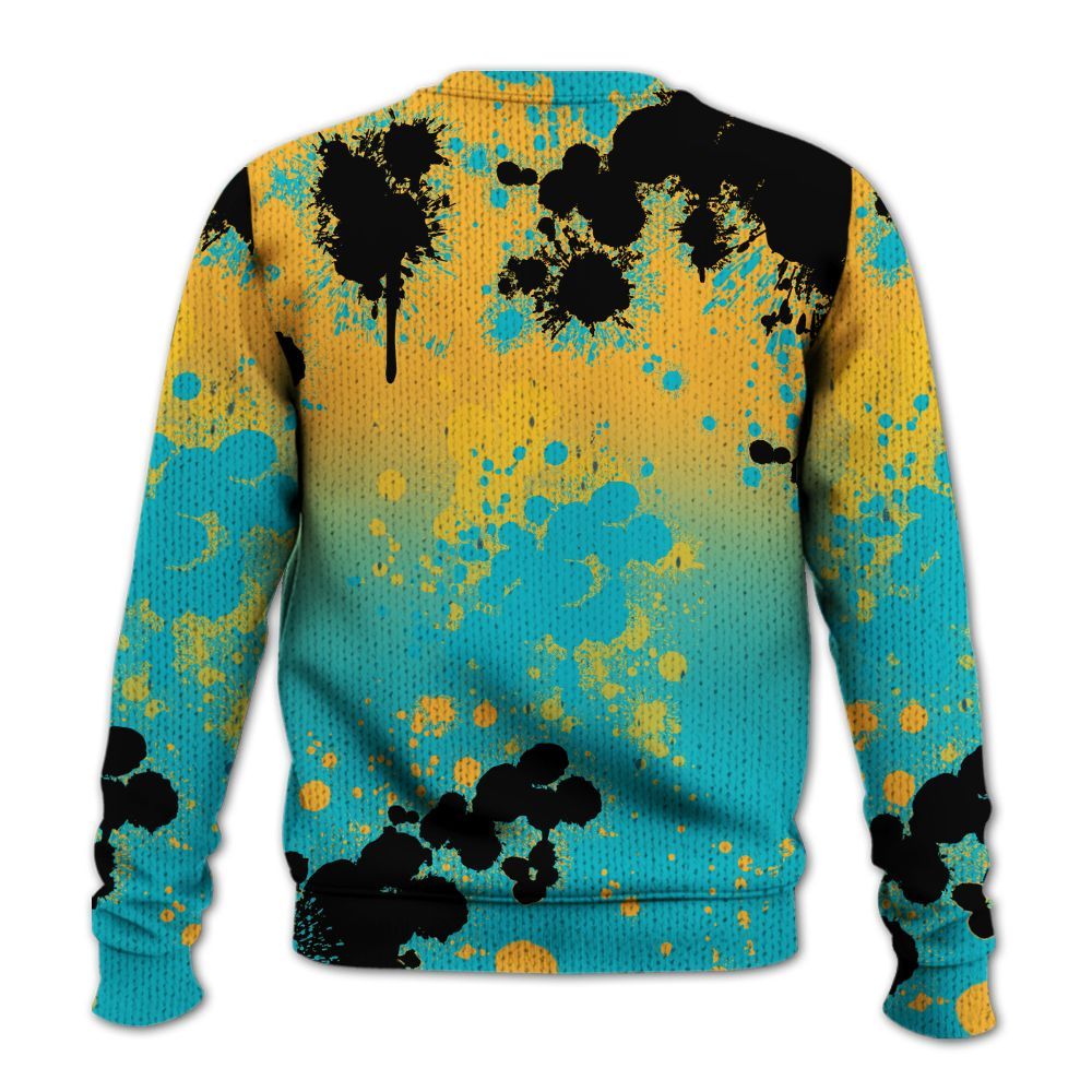 Knitted Sweater To Match Retro Aqua 5s - Trust No One Scary