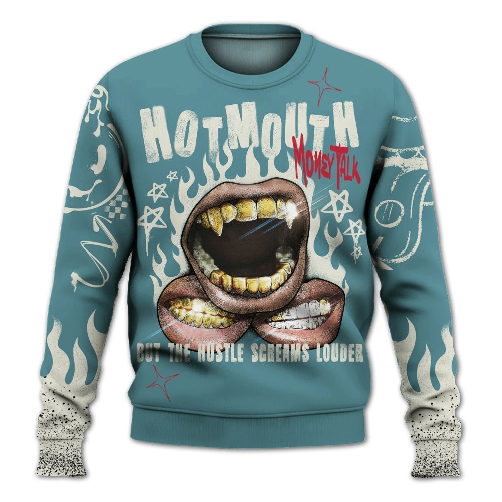 Sweatshirt To Match Dunk Low Denim Turquoise Royal - Mouth Burning Street Style All Over Print