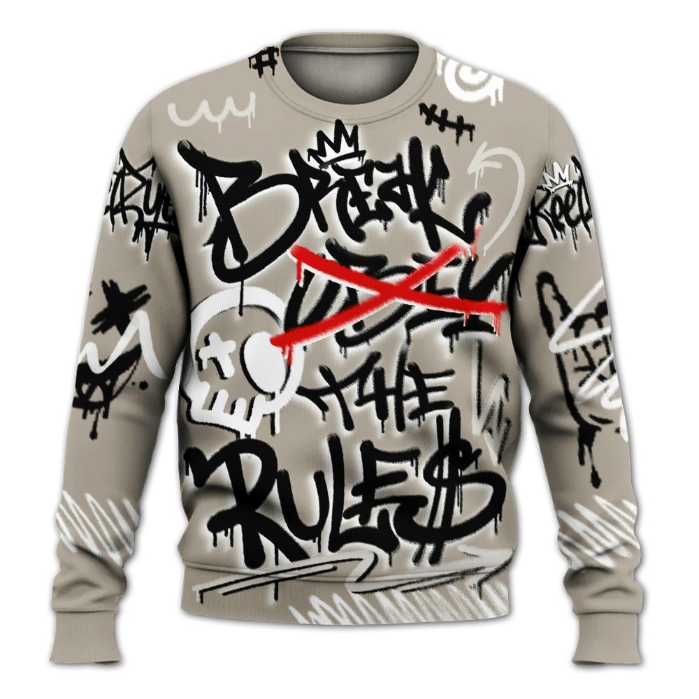 Sweatshirt To Match RM Light Bone 4s - Break Rules Streetwear All Over Print