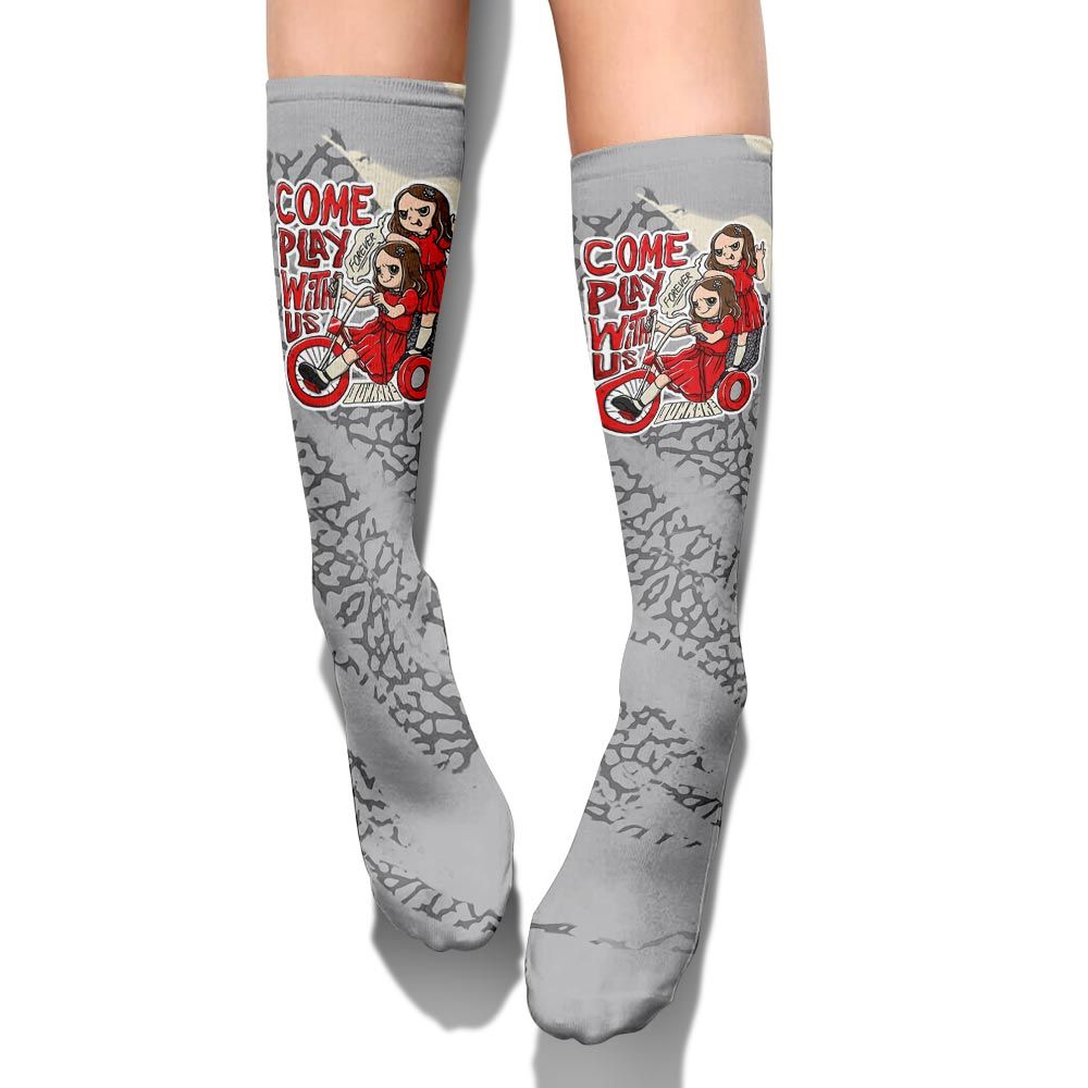 Sock To Match Cement Grey 3s - Come Hangout Halloween