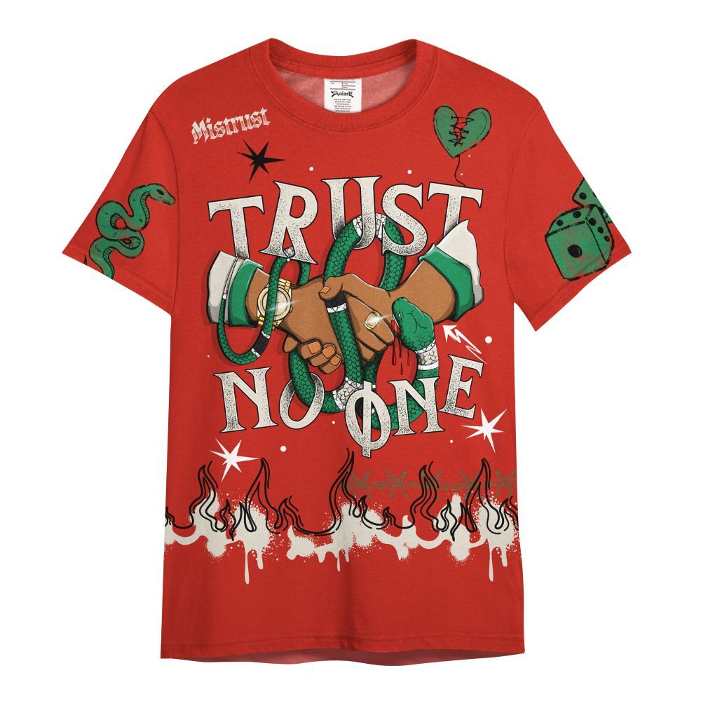 Shirt To Match Retro El Vuelo 3s Shirt, Trust No One Snake-Bite Doodle Crayon All Over Print