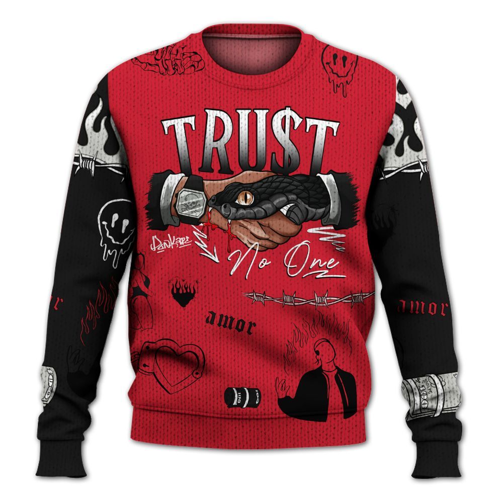 Sweater To Match Flight Club 4s - Snake Trust No One Graphic