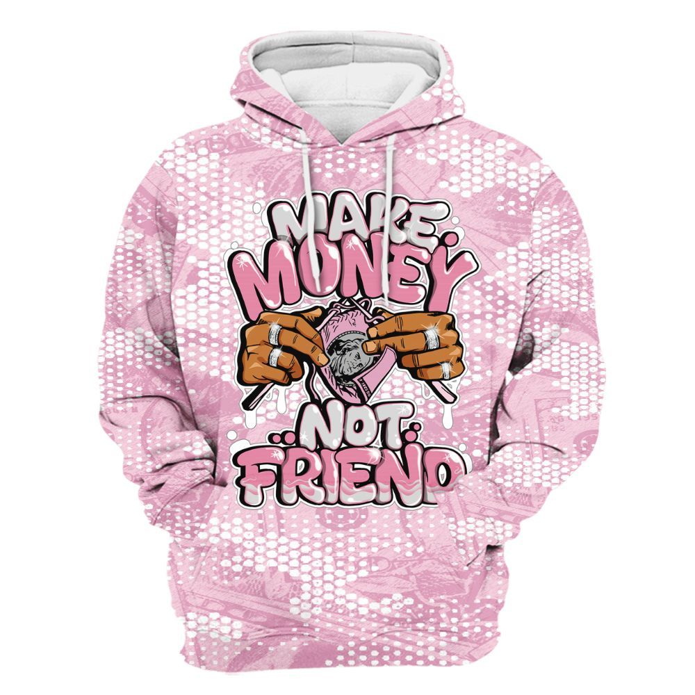 Hoodie To Match Orchid 4s - Make Moneys Not Friend Graphic Banknotes All Over Print