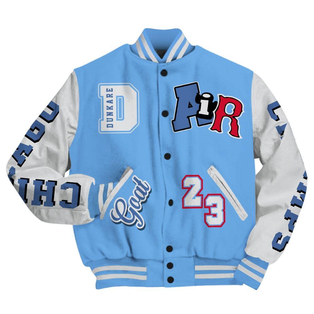 Varsity Jacket To Match University Blue 6s - AIR Number 23 GOAT All Over Print