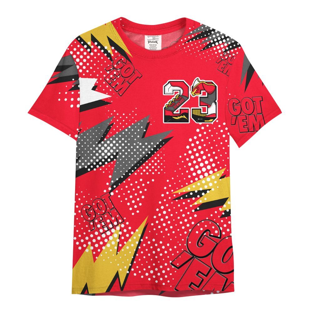 Shirt To Match KD 18 Air Bakin - Custom Name Number 23 5s All Over Print