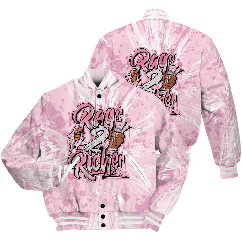 Varsity Jacket To Match Orchid 4s Shirt - Rag 2 Rich Graphic Luxury All Over Print