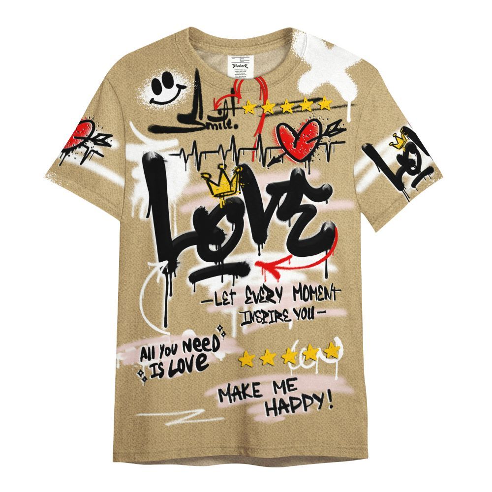 Shirt To Match Low Linen 2025 1s Shirt, Happy Love Beats Graffiti All Over Print