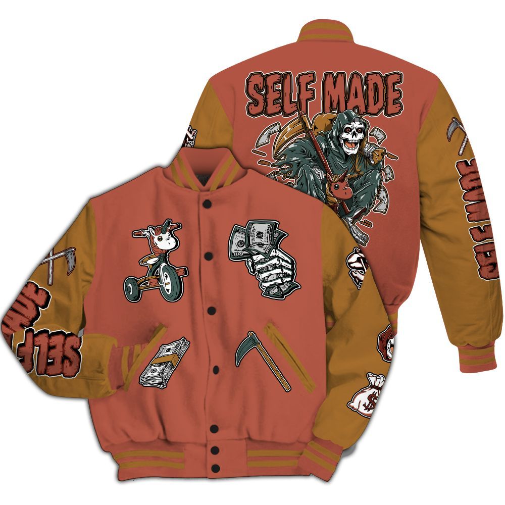 Varsity Jacket To Match SB Dunk Low Pro Burnt Sunrise - Self Make Skeleton All Over Print
