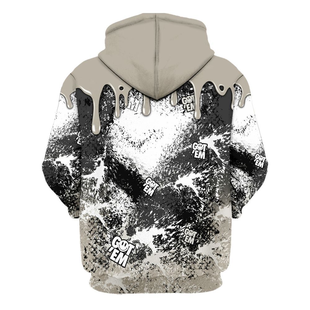 Hoodie To Match RM Light Bone 4s - Dripping 23 Drip All Over Print