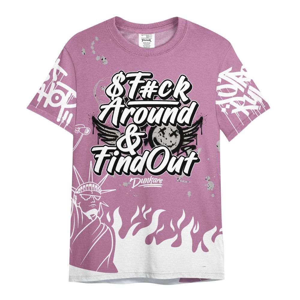 Shirt To Match Neutral Grey Black White Orchid 4s - Graphic Fck Around Find Out All Over Print
