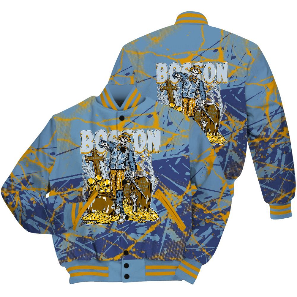 Varsity Jacket To Match High OG First In Flight 1s Shirt - Goldrush Skeleton Profound All Over Print