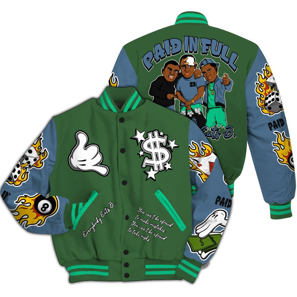 Varsity Jacket To Match Foamposite Pro Pine Green 2025 - Everybody Paid In Full Graphic All Over Print