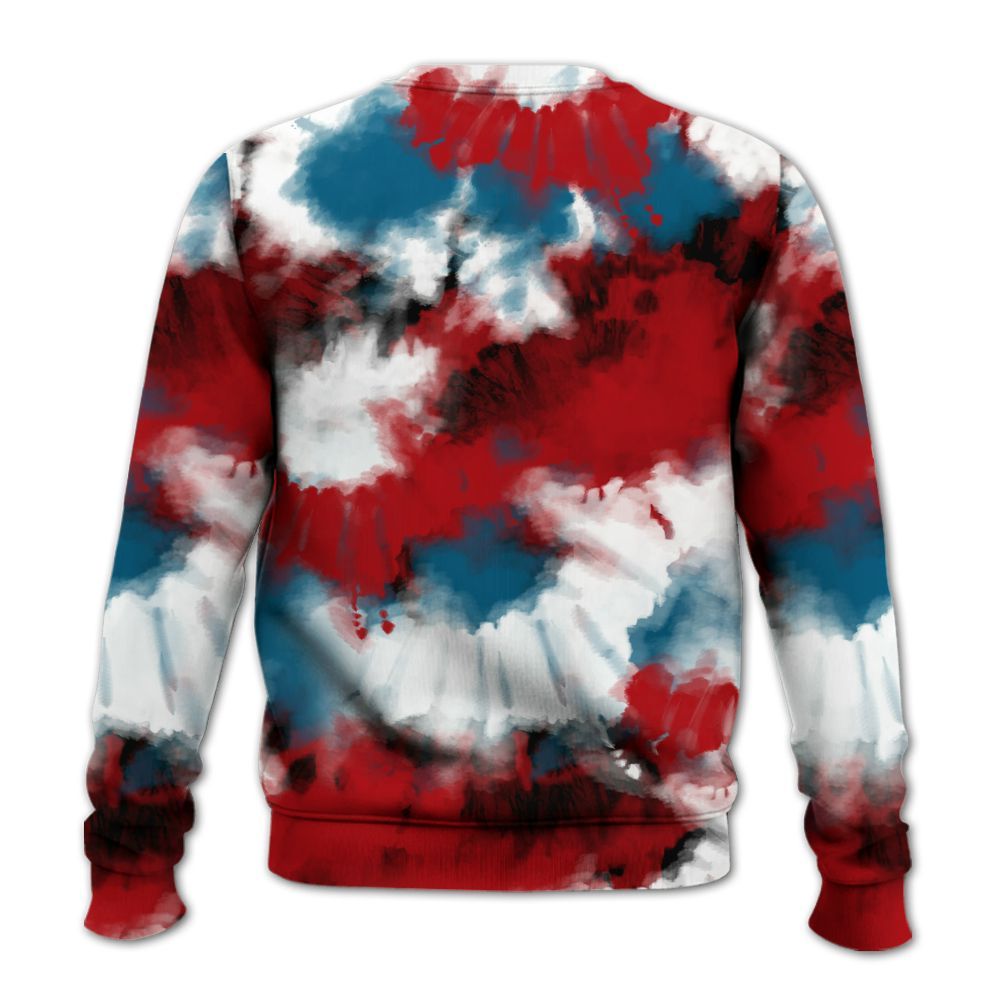 Sweatshirt To Match OG Varsity Red 17s - Tie Dye FK Around Find Out All Over Print