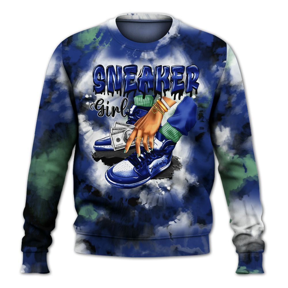 Sweatshirt To Match Dunk Low Tennis Classic - SNEAKER Girl Money Drip Tie Dye All Over Print