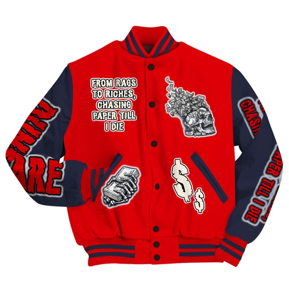 Varsity Jacket To Match Low OG Howard Bison 1s - From Rags To Riches All Over Print