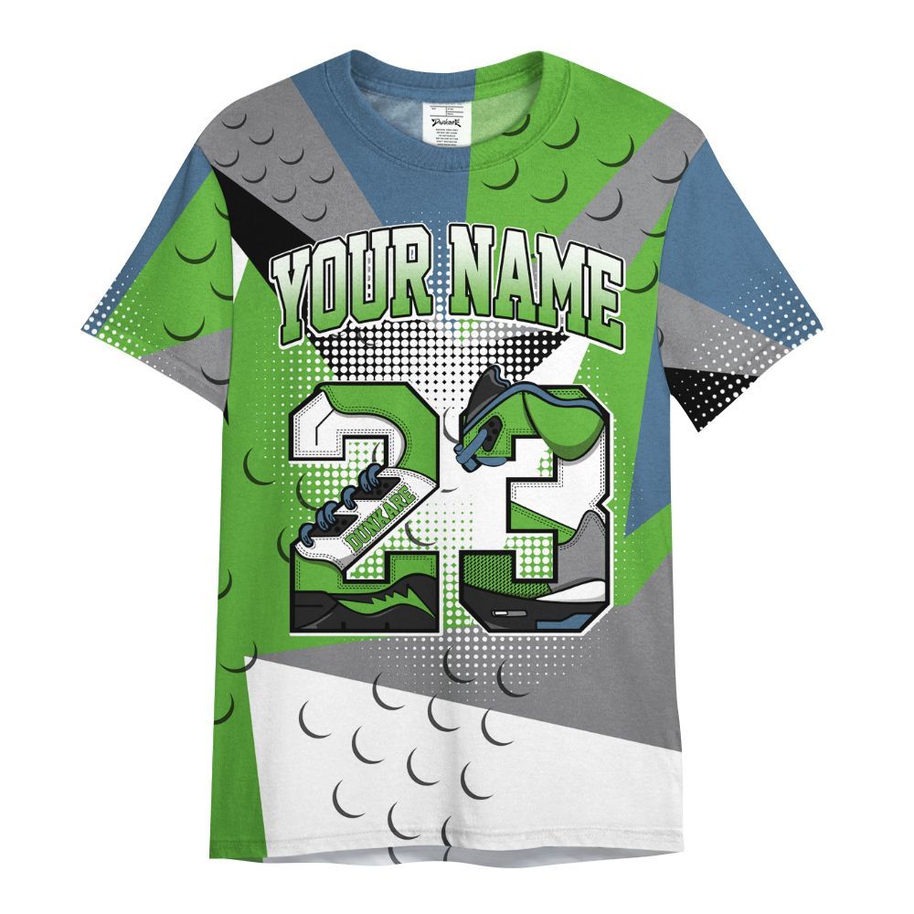 Shirt To Match Retro Green Bean 5s - Poly Custom Name Number 23 5s All Over Print