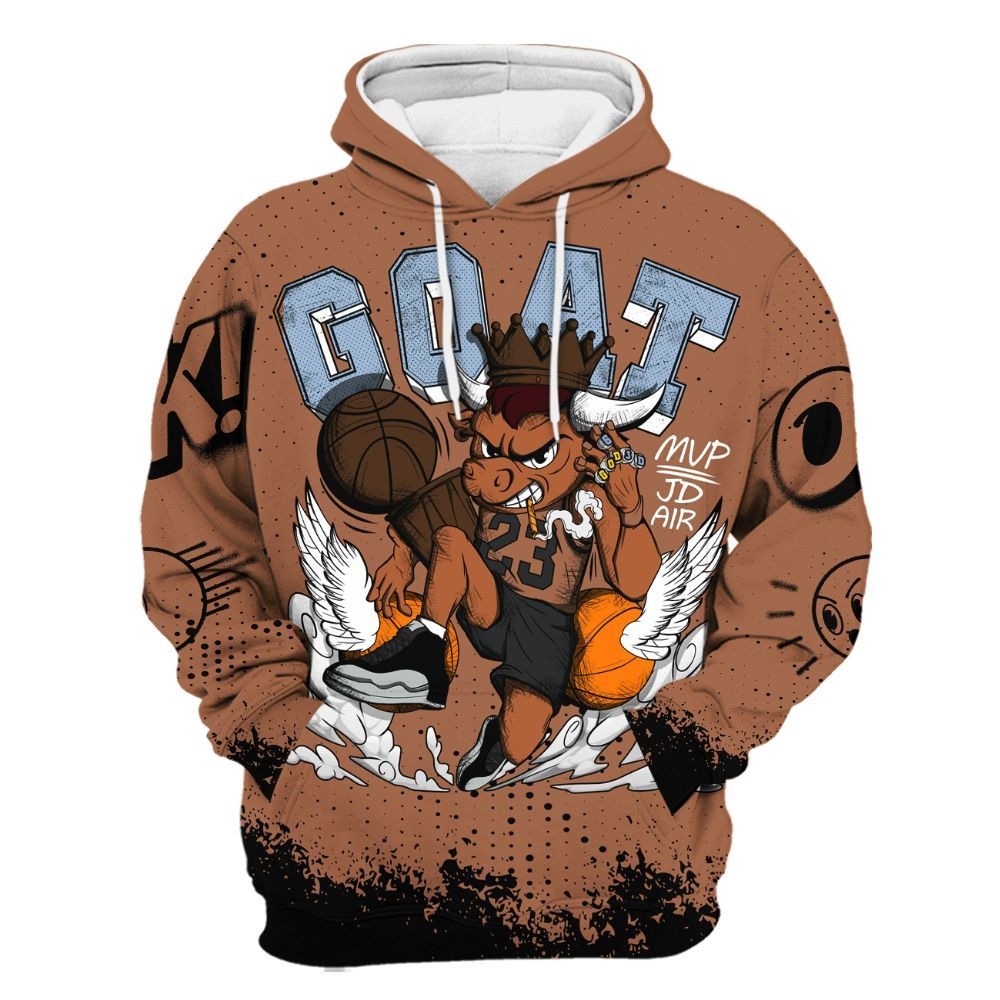 Hoodie To Match Air Foamposite Metallic Copper - FlightMan Number 23 G.O.A.T All Over Print