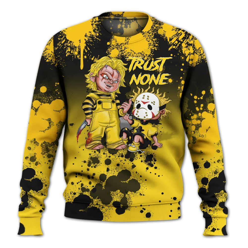 Sweatshirt To Match Retro Thunder 4s - Trust No One Scary All Over Print