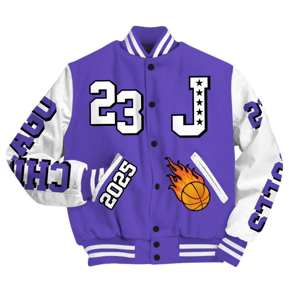 Varsity Jacket To Match Field Purple 12s - Chicago 23 Basketball All Over Print