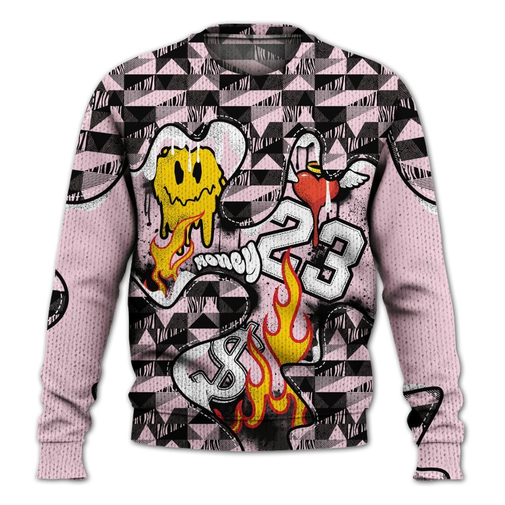 Knitted Sweater To Match Orchid 4s - 23 Smile Burning Heart