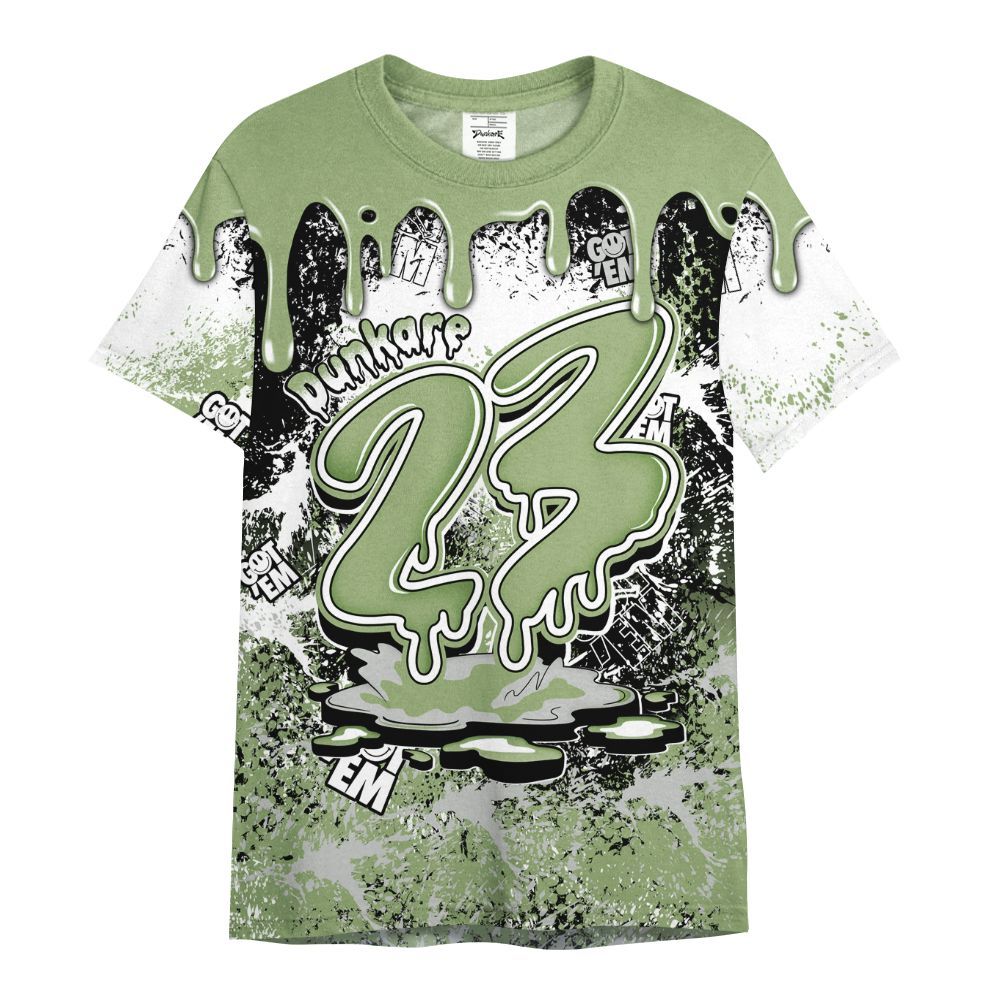 Shirt To Match Oil Green 4s - Dripping 23 Drip All Over Print