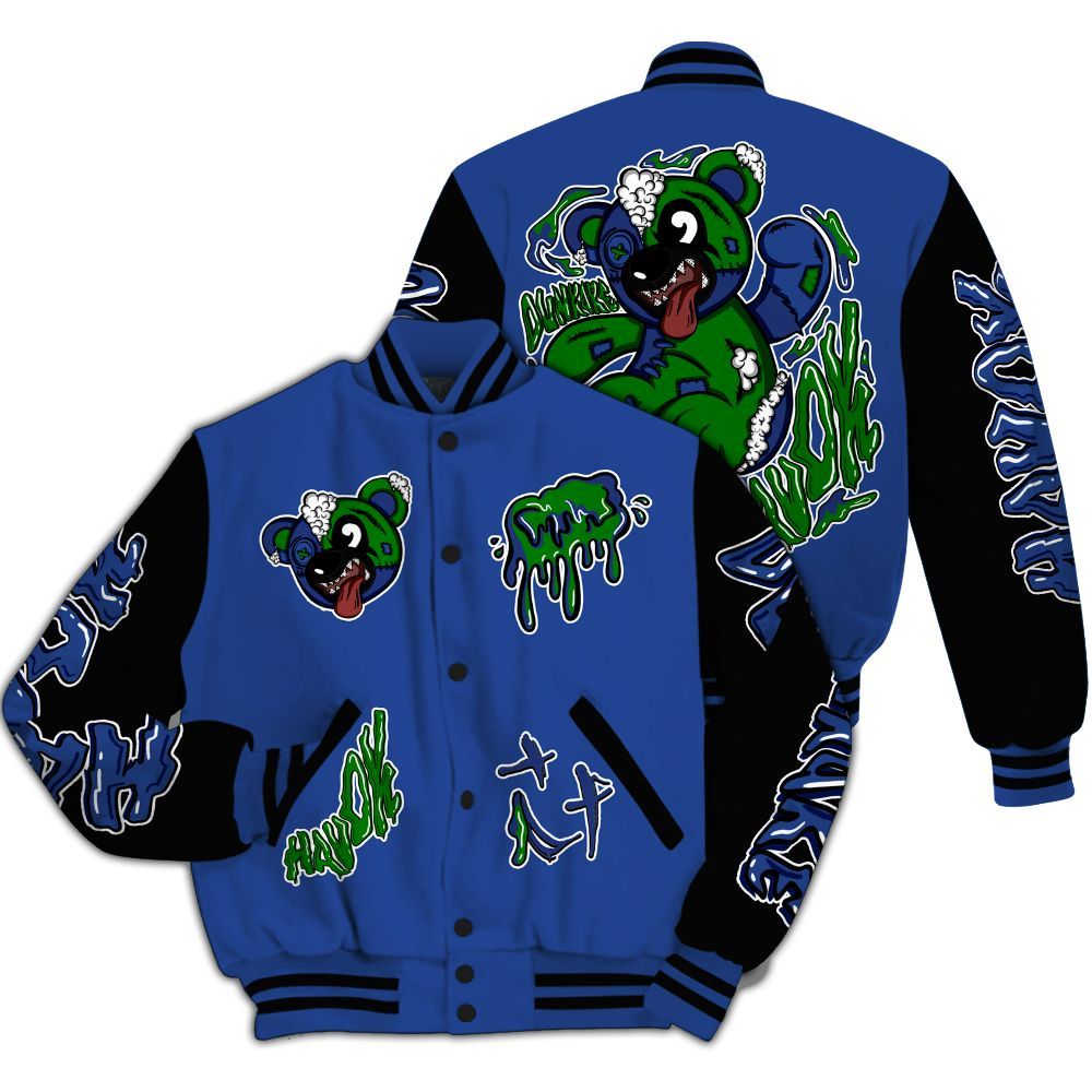 Varsity Jacket To Match Retro Hyper Royal 13s - Havok Bear All Over Print