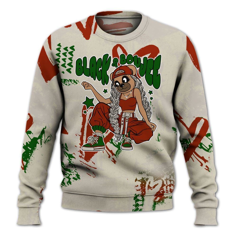 Sweatshirt To Match El Grito 5s - Boujee Girls Bear Heart Grunge All Over Print