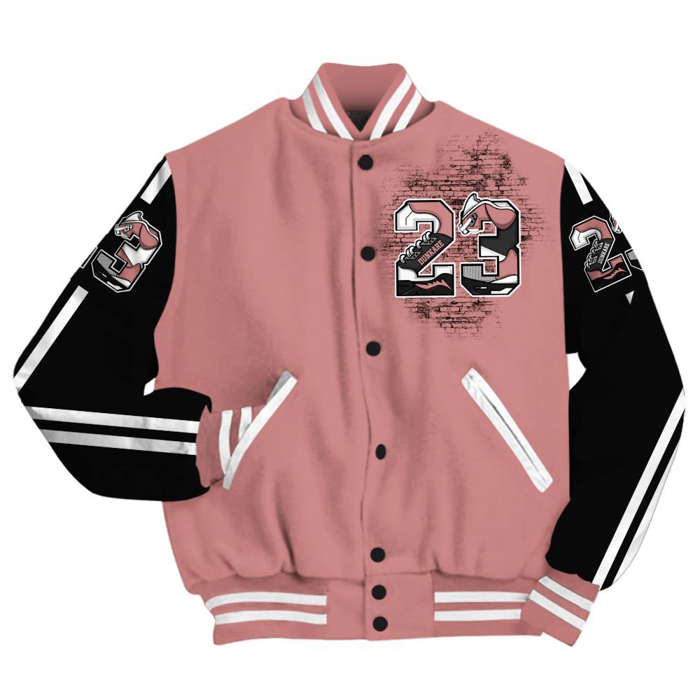 Varsity Jacket To Match Low OG Rust Pink 1s - Custom Name Number 23 5s All Over Print