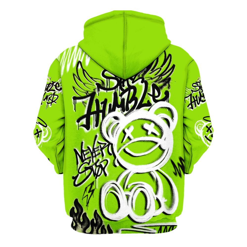 Hoodie To Match Electric Green 6s - Humble Drip Streetwear Graffity All Over Print