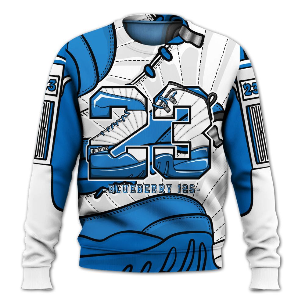 Sweatshirt To Match Blueberry 12s - Number 23 Style 12s All Over Print