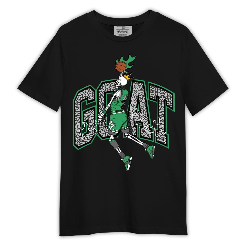 Shirt To Match Black Green Glow 3s - G.O.A.T Skeleton Fire Green Glow 3s Shirt Outfit