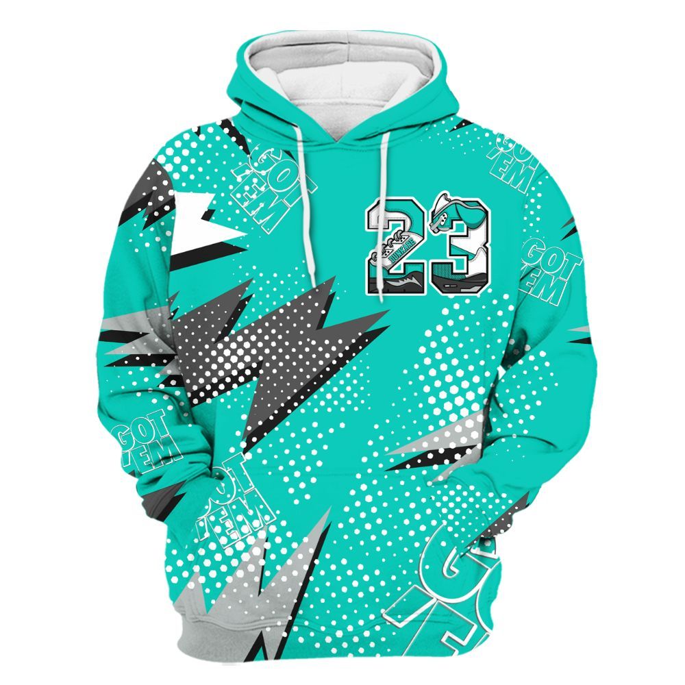 Hoodie To Match Air Max 95 Dark Tiffany - Custom Name Number 23 5s All Over Print
