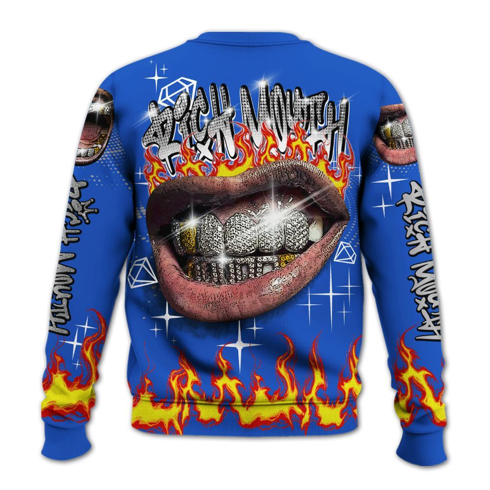 Sweatshirt To Match Retro Stealth 5s - Rich Mouth Fire Rap Retro 90s All Over Print
