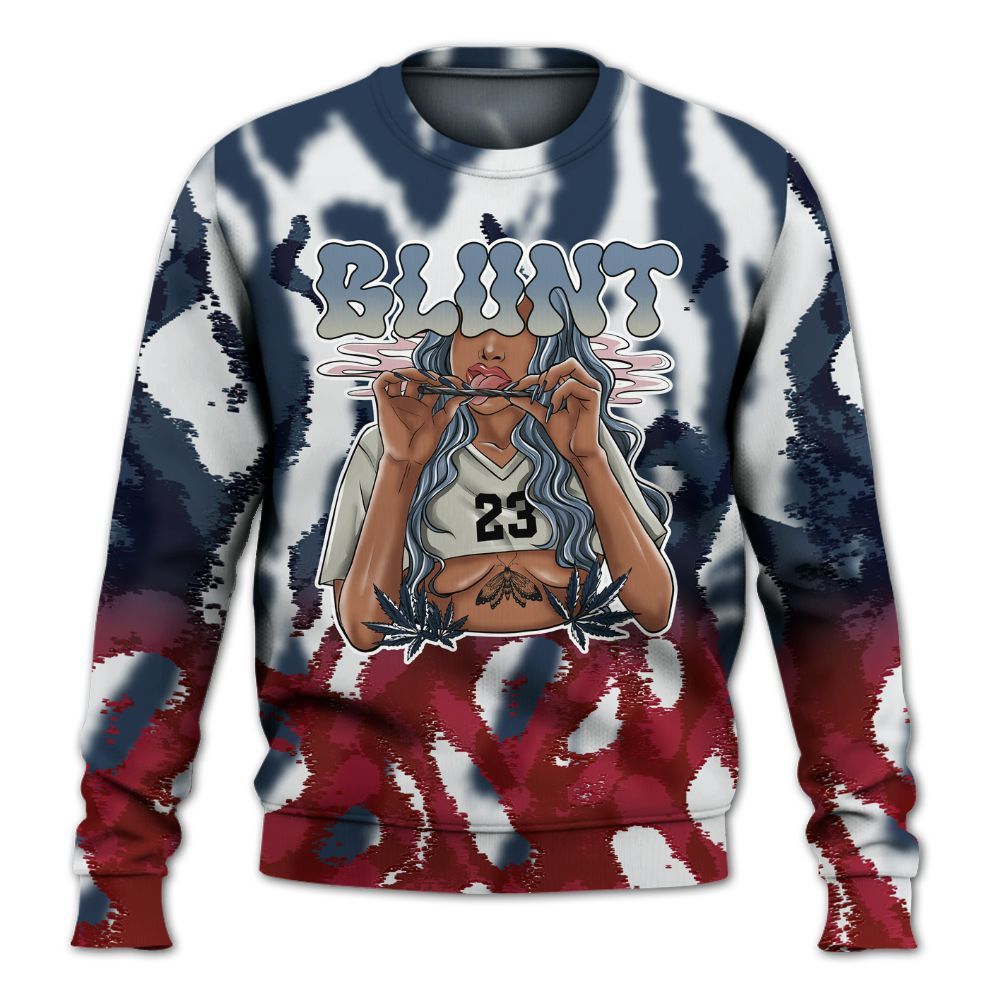 Sweatshirt To Match Navy Blue 2024 6s - Bluntz Burnz All Over Print