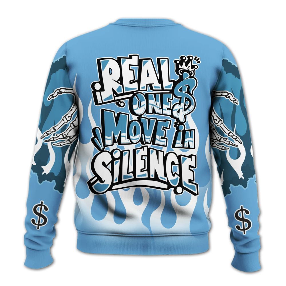 Sweatshirt To Match SB Dunk Low University Blue - Ones Move In Silence Graphic Trapped All Over Print