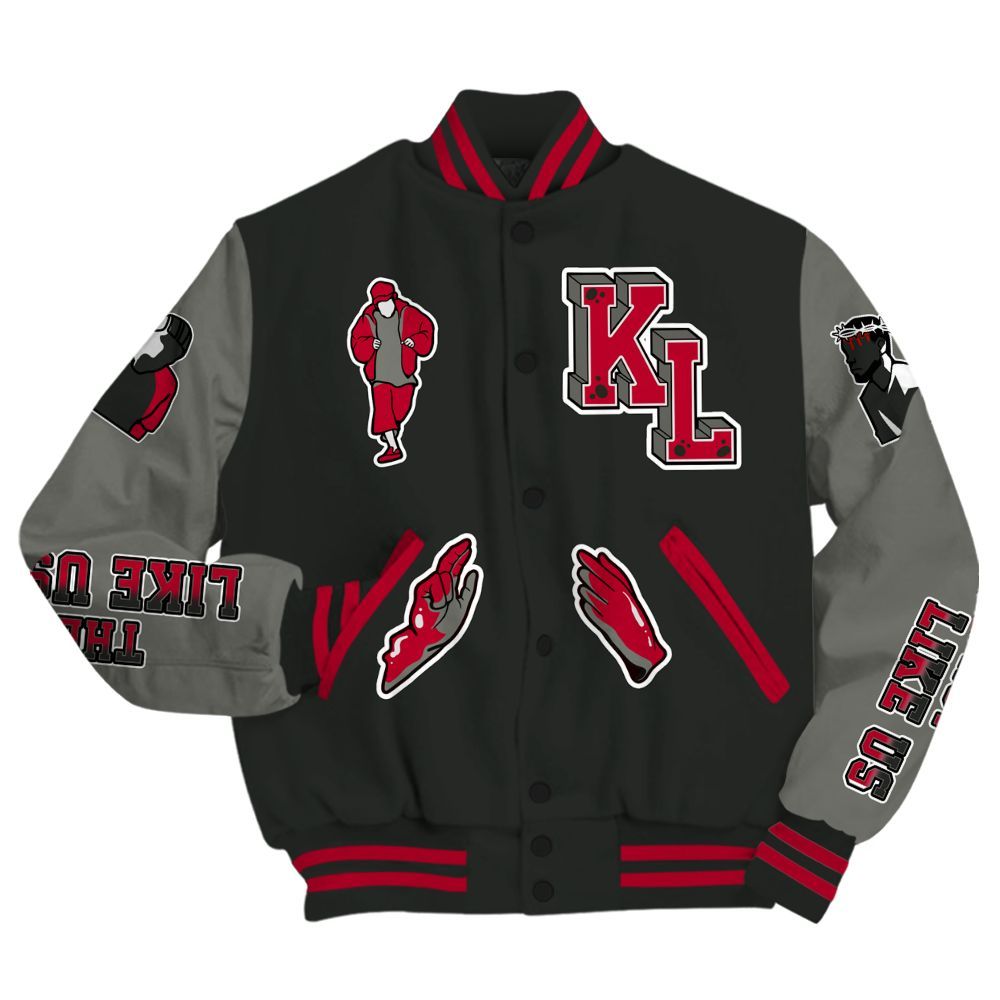 Varsity Jacket To Match Shadow 2025 10s - Dislike Us Graphic All Over Print