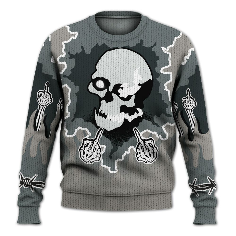 Knitted Sweater To Match Cool Grey 9s - F Around Find Out Graphic Trapped