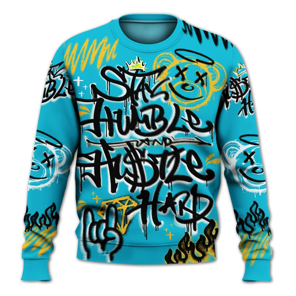 Sweatshirt To Match Retro Aqua 5s - Humble Drip Streetwear Graffity All Over Print