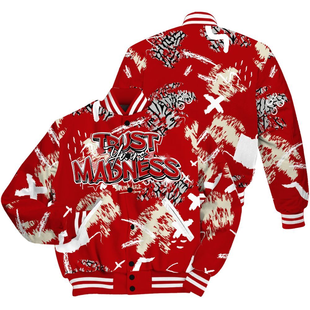 Varsity Jacket To Match Cement Grey 3s - Trust Your Madness Retro All Over Print