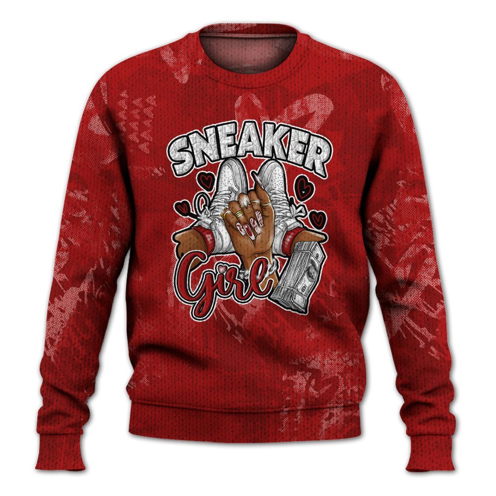 Knitted Sweater To Match Red Taxi 12s - Sneakerz Girlz Heart Grunge