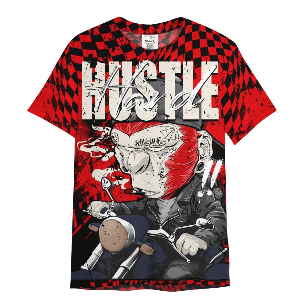 Shirt To Match Low OG Howard University 1s - Hustle Hard Monkey All Over Print