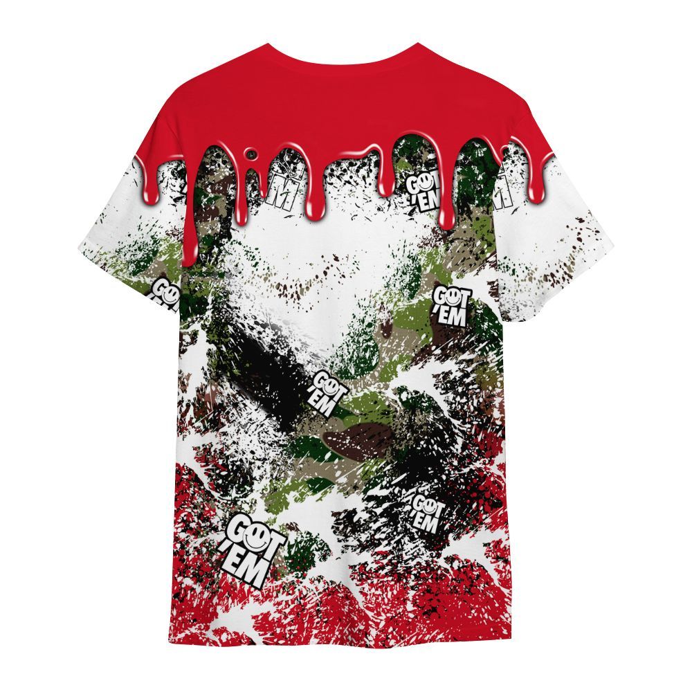 Shirt To Match Air Max 90 Duck Camo Red - Dripping 23 Drip All Over Print