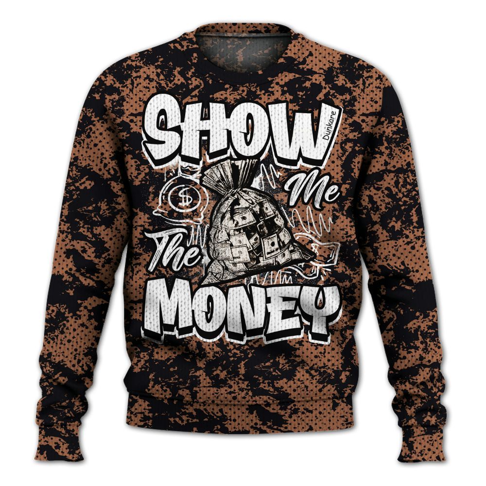 Knitted Sweater To Match Air Foamposite Metallic Copper - Show Me The Money Retro