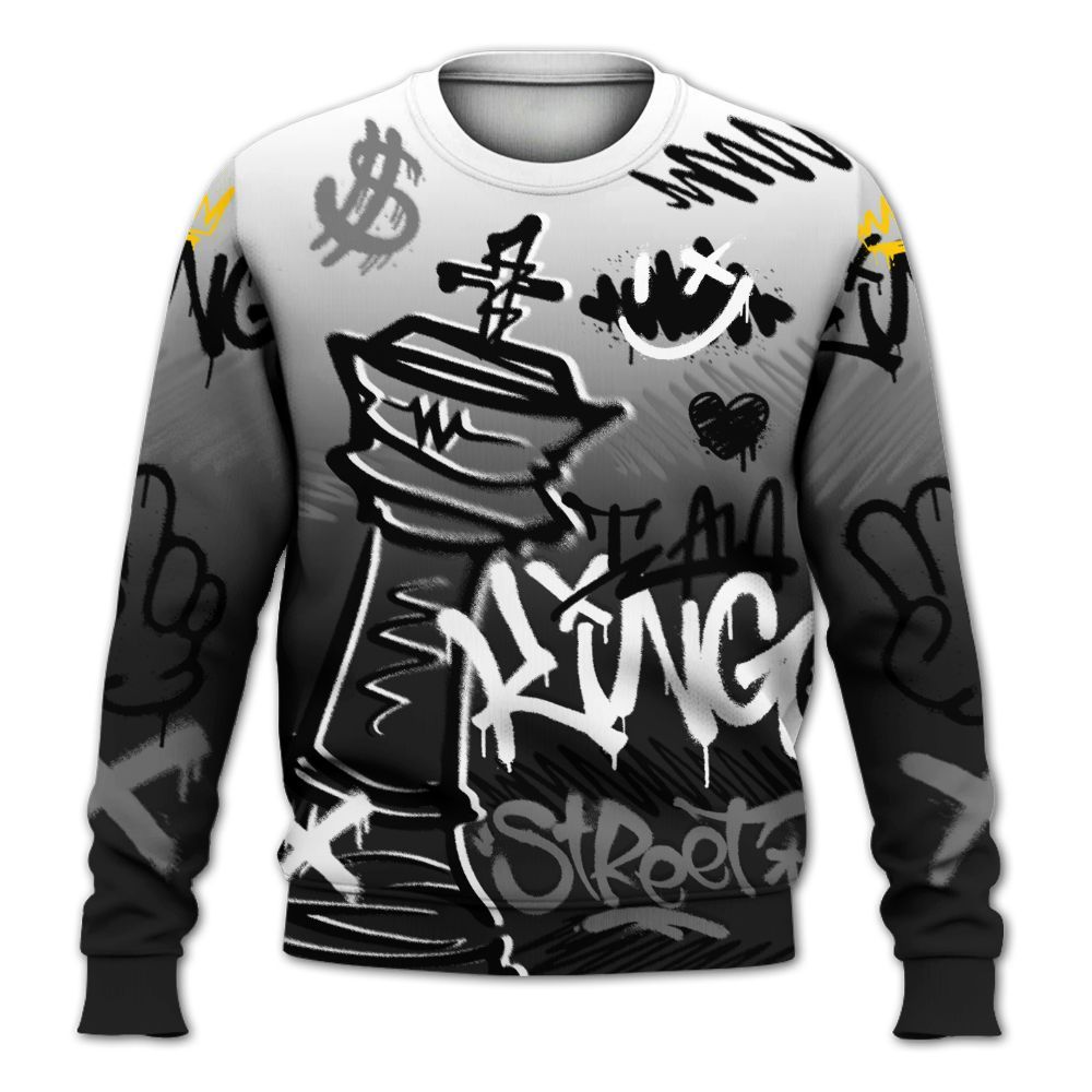 Sweatshirt To Match Black Cat NET 4s - Street King Chess Streetwear All Over Print