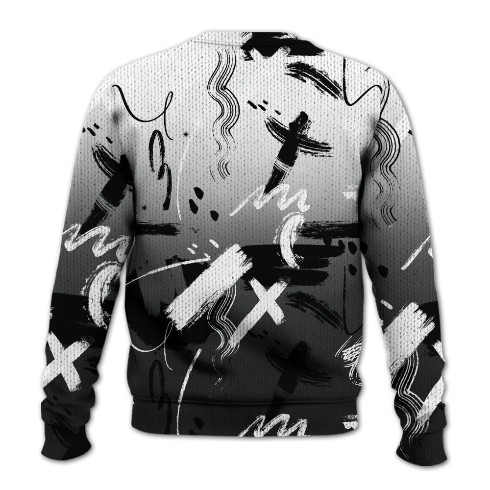 Knitted Sweater To Match Low 85 Metallic Black 1s - Money Hustle Grind Pray