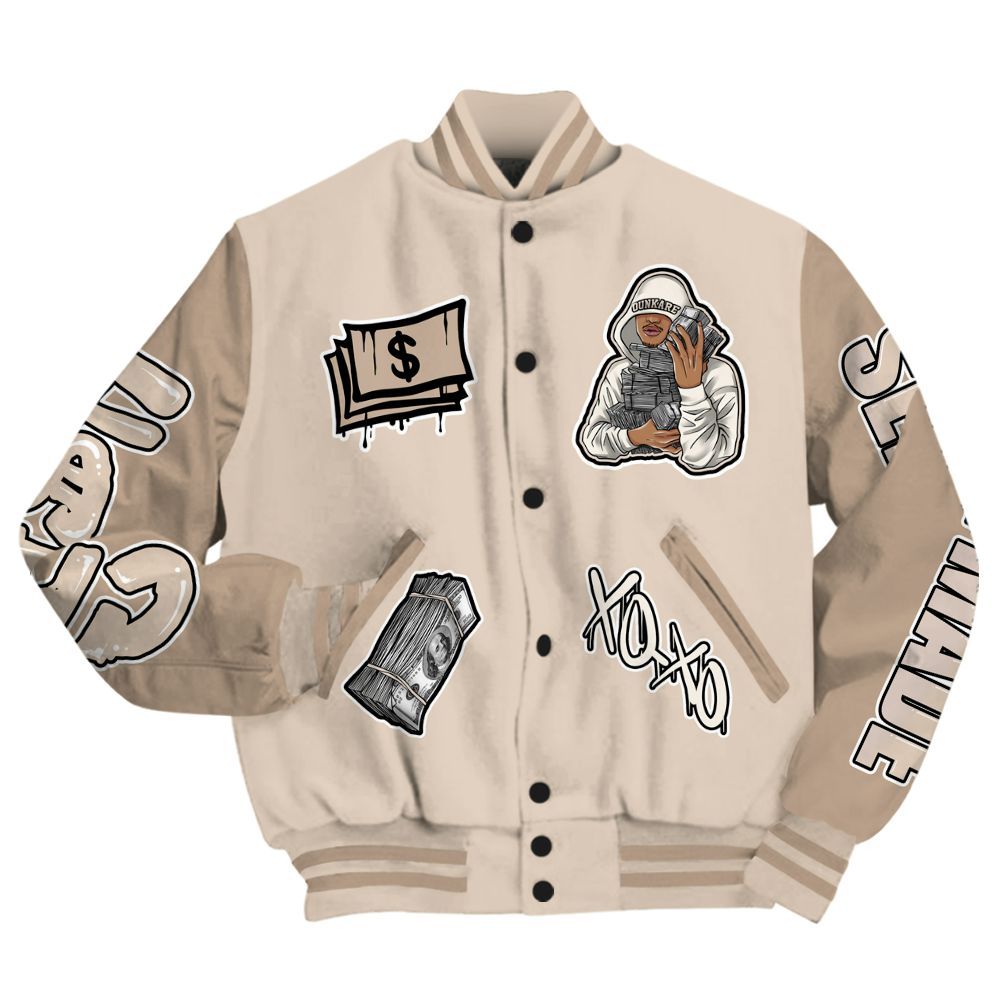 Varsity Jacket To Match Untouchable And Moments Cream - Selfmade Unique All Over Print