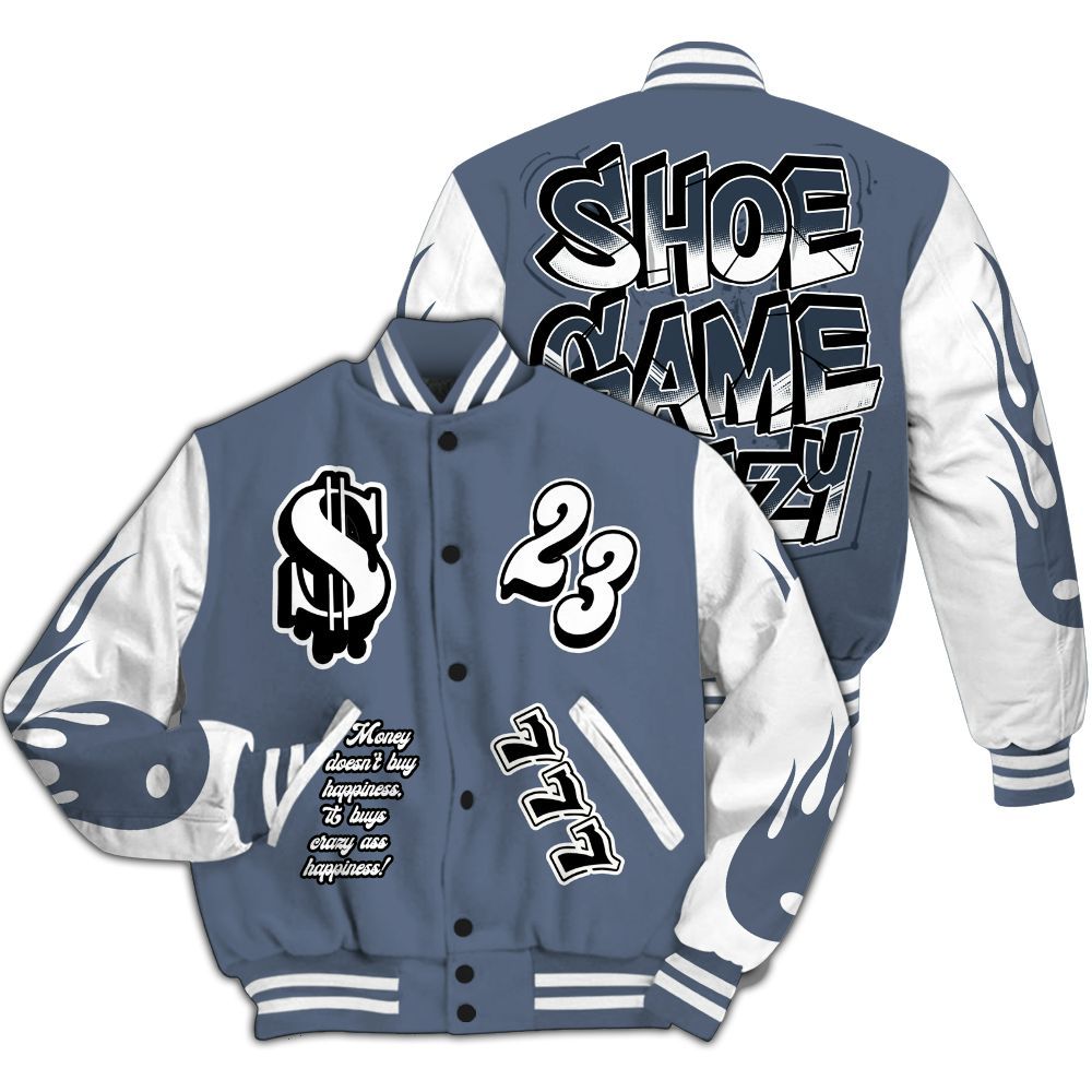 Varsity Jacket To Match Low Diffused Blue 11s - Shoe Game Crazy Graphic All Over Print