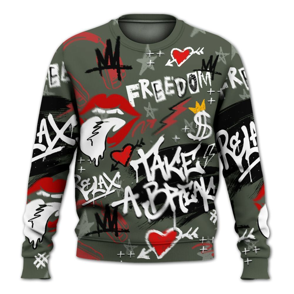 Sweatshirt To Match Air Force 1 Low Year Of The Snake Shirt, Take Break Freedom Graffiti Streetwear All Over Print
